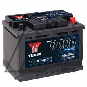 AKUMULATOR L2 12V-60Ah D+ AGM YUASA 9000 START-STO